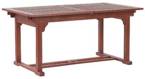 Tavolo da pranzo per esterno in legno di acacia scuro 160/220 x 90 cm piano allungabile Beliani