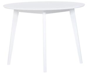 Tavolo da pranzo MDF bianco 100 cm con piano rotondo gambe in legno tavolo da cucina scandinavo Beliani
