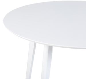 Set da pranzo Tavolo rotondo in MDF bianco e 4 sedie per cucina da pranzo con gambe in legno in stile scandinavo Beliani