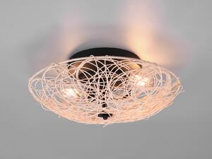Lampada da soffitto LOVIS nera-ecru 2xE27x40W vimini / rattan / paglia dim.: 14x40x40 cm IP20 RL