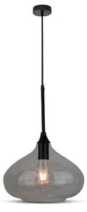 V-TAC VT-7281 Lampadario led a goccia in Vetro 1MT Ф285mm finitura lucida nero con portalampada E27