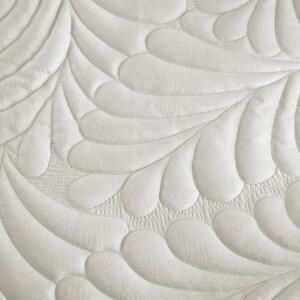 Copriletto moderno monocolore bianco panna con motivo a foglie Larghezza: 170 cm | Lunghezza: 210 cm