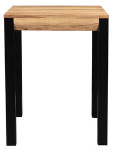 Tavolo bar rettangolare in acacia base in metallo nero 130cm TRAP
