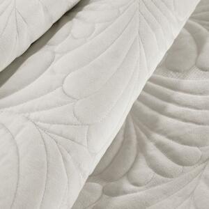 Copriletto moderno monocolore bianco panna con motivo a foglie Larghezza: 170 cm | Lunghezza: 210 cm