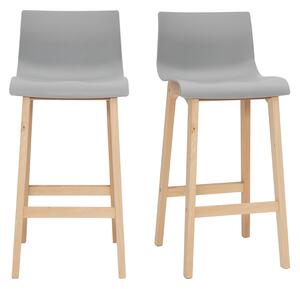 Sgabello da bar design legno e grigio chiaro 65cm set di 2 NEW SURF