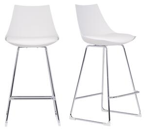 Set di 2 sgabelli da bar design bianchi 65 cm JUNE