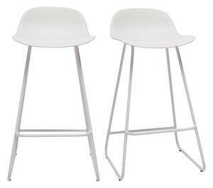 Set di 2 sgabelli da bar design bianchi H65 cm ELLA