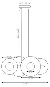 Lampadario a cavo UMBRA 4xG9/8W/230V nero