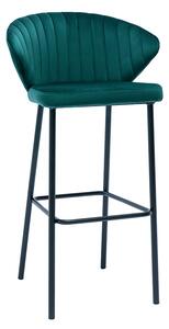 Sgabello da bar design in velluto petrolio misura 78 cm DALLY