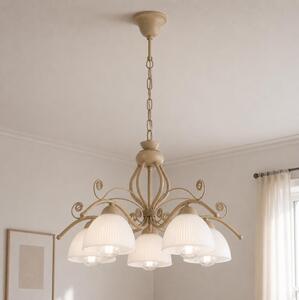 Brilagi - Lampadario a catena ANTICO MODERN 5xE27/60W/230V beige