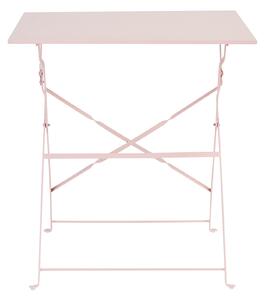 Tavolino da esterno Flora NATERIAL struttura e superficie in acciaio rosa per 2 persone 70x70cm