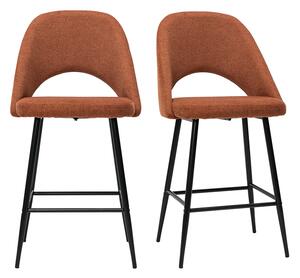 Sgabelli da bar in tessuto effetto velluto testurizzato color bruciato H65 cm (set di 2) COSETTE