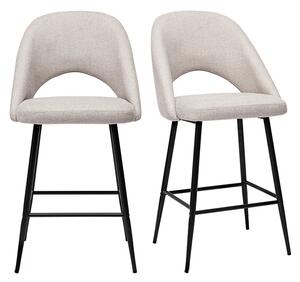Sgabelli da bar in tessuto effetto velluto testurizzato beige H65 cm (set di 2) COSETTE