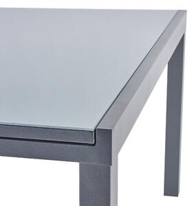 Tavolo da giardino allungabile Lyra NATERIAL in alluminio con piano in vetro grigio / argento per 8 persone 130/220x90cm