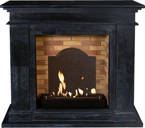 Caminetto a etanolo Xaralyn - Kos BME-SBU - pietra naturale nera - riscaldamento a 3 kW - caminetto da incasso incluso - caminetto decorativo