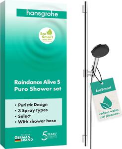 Set doccia hansgrohe Raindance Alive Select S 125 3jet EcoSmart Uni.PuroS 900 mm cromato, 1 pz