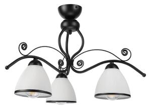 Lampadario a plafone RETRO 3xE27/60W/230V nero/bianco