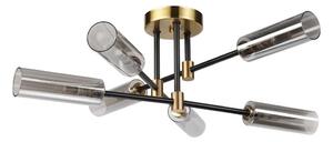 Lampadario da soffitto a montaggio superficiale TESSA 6xG9/5W/230V ottone/nero fumé