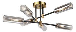 Lampadario da soffitto a montaggio superficiale TESSA 6xG9/5W/230V ottone/nero fumé