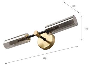 Lampada da parete TESSA 2xG9/5W/230V ottone/nero fumé
