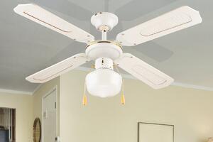 Ventilatore lampadario a soffitto 60W con 4 pale in legno - Brown