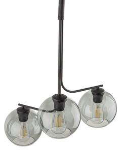 Lampadario LED sospeso su cavo CESAR 3xE27/15W/230V, nero/grigio fumé