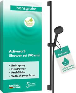 Set doccia hansgrohe Activera S 95 1jet EcoSmart con asta doccia 90 cm, nero opaco, 1 pz