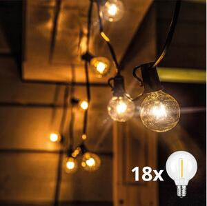Brilagi - Ghirlanda decorativa LED per esterni 18xE12 13m nera IP44 bianco caldo