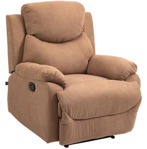 Poltrona Relax Reclinabile HOMCOM - Tessuto Effetto Lino, Poggiapiedi, 4 Ruote, Grigio, Per Salotto