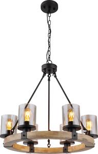Globo Lighting lampada a sospensione in metallo nero opaco, 6x E27