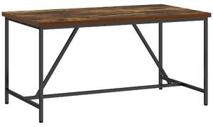 HOMCOM Tavolo da Pranzo per 6 Persone Stile Industriale in Legno e Acciaio, 150x80x75 cm, Marrone