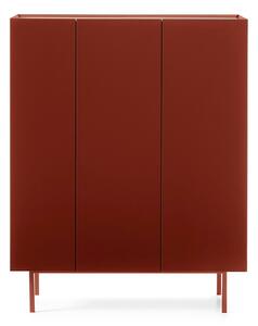 Cassettiera alta rossa effetto rovere95x120 cm Arista - Teulat