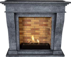 Caminetto a etanolo Xaralyn - Kreta BST-SBU - pietra naturale nera - riscaldamento a 3 kW - caminetto da incasso incluso - caminetto decorativo