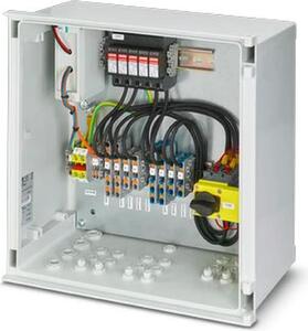 Scatola di connessione FV Phoenix Contact, 2 MPPT, 2IN/1OUT per MPPT, ÜSS tipo I/II, interruttore antincendio, chiusura, 1 pz