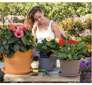 Vaso tondo in resina da giardino per fiori e piante Diana Telcom - Ø15xH11 cm