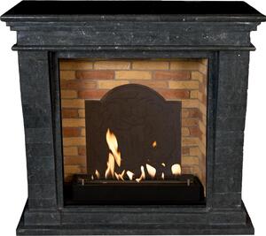 Caminetto a etanolo Xaralyn - Kreta-Mini BME-SBP - pietra naturale lucidata nera - riscaldamento a 3 kW - caminetto da incasso incluso - caminetto decorativo