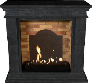 Caminetto a etanolo Xaralyn - Kreta-Mini BME-SBU - pietra naturale nera - riscaldamento a 3 kW - caminetto da incasso incluso - caminetto decorativo
