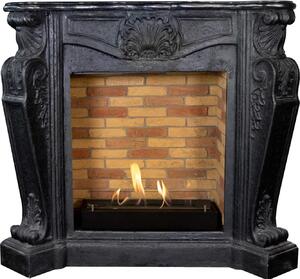 Caminetto a etanolo Xaralyn - Louis BST-B - pietra naturale nera - riscaldamento a 3 kW - caminetto da incasso incluso - caminetto decorativo