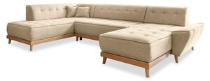 Divano letto angolare beige (angolo sinistro/"U") Dazzling Daisy - Miuform