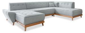 Divano letto a U grigio chiaro, angolo destro Dazzling Daisy - Miuform