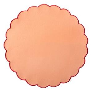 Set 4 tovagliette in cotone arancione forma tonda sagomata cm 38
