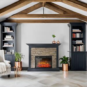 Camino elettrico CHALET Stone ElectricSun, con effetto sonoro, 3 colori, con l’app, L115xH96cm