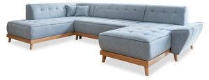 Divano letto a U azzurro, angolo sinistro Dazzling Daisy - Miuform