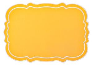 Set 4 tovagliette in cotone ocra forma sagomata cm 48x33