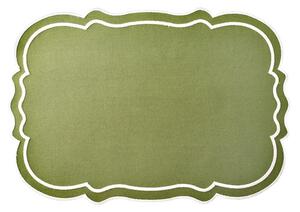 Set 4 tovagliette in cotone verde forma sagomata cm 48x33