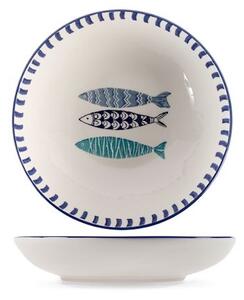 Set 6 piatti fondi Mediterraneo in ceramica decorata cm 20