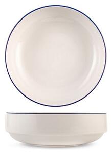 Set 6 piatti fondi Essence in porcellana decorata blu cm 20