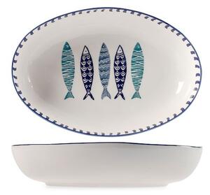 Pirofila Mediterraneo in ceramica decorata cm 35,5x24x7
