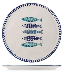 Piatto tondo Mediterraneo in ceramica decorata cm 31