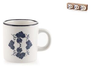 Set 3 tazze caffè senza piattino Provence in stoneware decorato cc 100